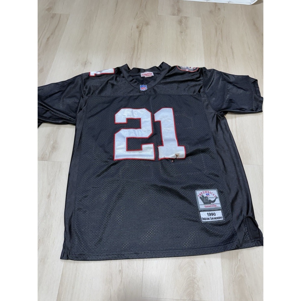 Mitchell & Ness Deion Sanders Atlanta Falcons NFL 1990 Throwback Jersey Men's L